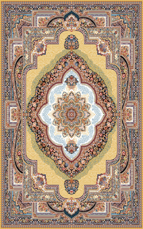 فرش ماشینی ۵۰۰شانه رنگ بادامی